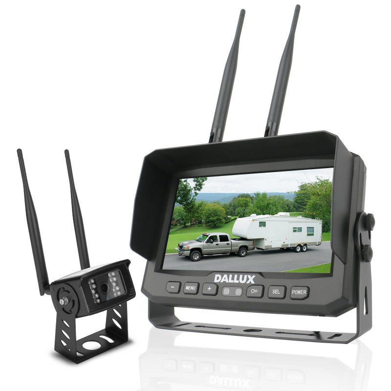 DALLUX Truck Bus Digital Wireless Backup Camera Monitor System Kit, 7 inch DVR Monitor+HD IP69K Waterproof Night Vision Rear View Reverse Camera for Van Trailer 5th Wheel Pickup RV Campers Motor Home Boat - Image 1